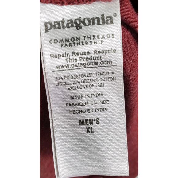 Patagonia Men’s Brick Red Organic Cotton Short Sleeve Casual Polo Shirt Size XL - Picture 5 of 8